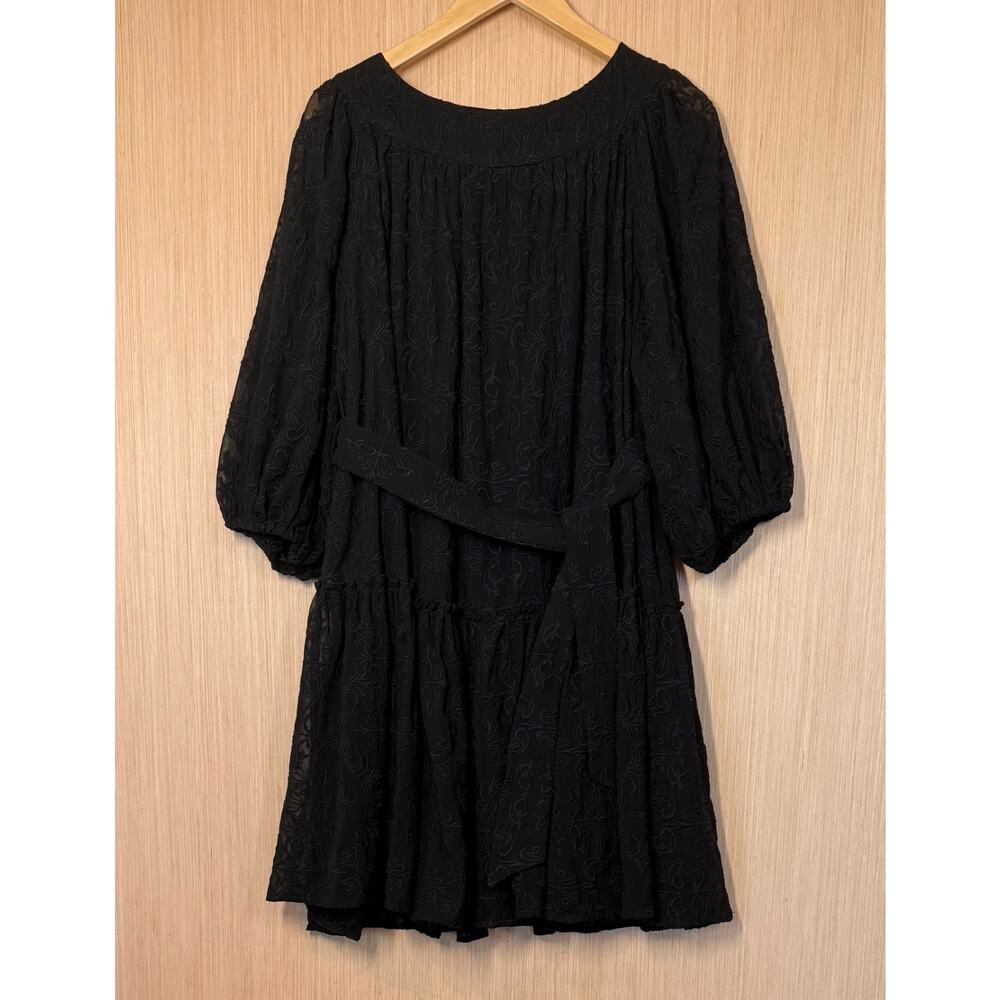 Anthropologie Eri + Ali Astrid Embroidered Dress Womens Size Large Black - Picture 2 of 12